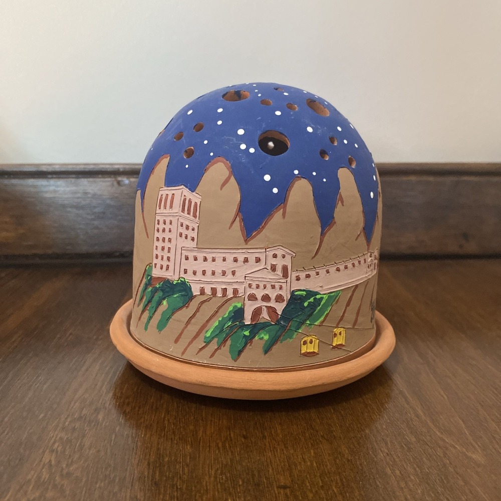 Luminary Terracotta Tealight Fairy Lamp Barcelona Montserrat Spain Art Pottery